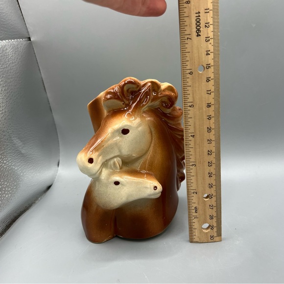 VINTAGE HORSE & COLT HEAD PLANTER - 1950'S - EXCELLENT CONDITION - Picture 3 of 6